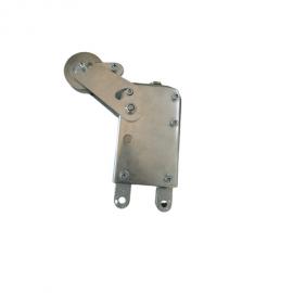 Anti-tilting safety lock for temporary suspended scaffolding